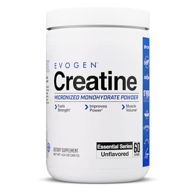 Evogen Creatine Monohydrate Powder - Micronized Creatine for Women & Men | Pure Creatine Powder Supplement for Strength, Power & Recovery | Unflavored | 60 Servings