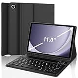Keyboard Case for Samsung Galaxy Tab A9+ Tablet 11”, Dechatable Keyboard Bluetooth, Smart Cover Galaxy A9 Plus Tablet Case with Keyboard, Leather Folio Case for Tab A9 Plus with Pencil Holder, Black
