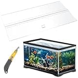 Juexica Aquarium Acrylic Canopy Set 29 x 11.38 x 0.28 Inch for 20/29/37 Gallon Without Center Brace Aquariums Cover Fish Tank Lid with a Hook Knife, Clear