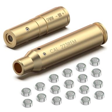 Feyachi Laser Bore Sight 9mm/223 5.56 Red Laser Boresighters with 9 Batteries Bore Sighting Kit