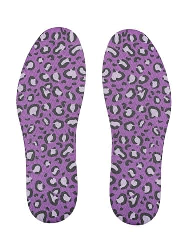 LMHCISO Thin Shoe Insoles for Women - Washable Barefoot Insert, No Show Sockless Socks, Purple Shoe Insert