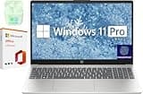 HP 15.6" FHD Business & Student Laptop Computer, 32GB RAM 1TB SSD, 8-Cores Intel Core i3, Windows 11 Pro Laptop with Microsoft Office Lifetime Suite, Fingerprint Reader, PLUSERA Earphones, Silver
