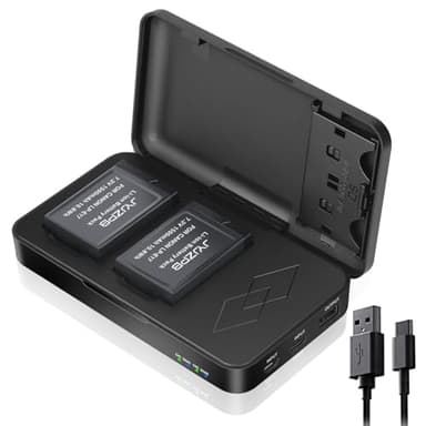 JYJZPB 2 Pack LP-E17 Batteries Compatible for Canon EOS R50 R8 R100 R10 RP Rebel T8i T7i T6i T6s SL2 SL3 M3 M5 M6 200D 77D 750D 760D 800D 8000D Digital Camera, with Upgraded Battery Charger