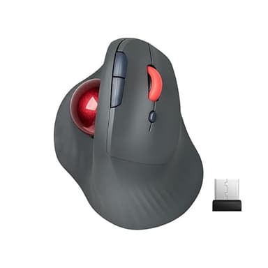 Dual Mode Wireless Vertical Computer Trackball Mouse, Ergonomic Bluetooth Thumb-Control Mouse with Quiet Clicks Ergonomic Design Adjustable CPI ,Built-in 500mAh Battery Rechargeable for PC/Mac/Laptop