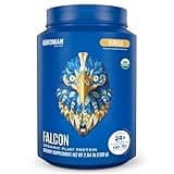 BIRDMAN Falcon Vegan Protein Powder Organic, Stevia & Sugar Free, Plant Based Protein, Low Carb, Dairy Free, Keto, Non Whey Protein, Probiotic, Pea Protein | Vanilla Flavor - 40 Servings - 2.64lb