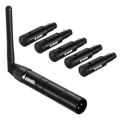 Donner Wireless DMX512 Transmitter Receiver DJ 2.4G DMX Wireless Controller 5 Receivers with Built-in Battery & Light Dome & 1 Transmitter for LED Stage Disco Party Bar, Stage Lighting Control 6PCS