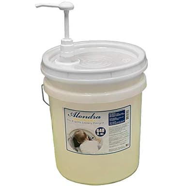 Alondra Free and Gentle Hypoallergenic Unscented Ultra Concentrated HE Liquid Laundry Detergent 640 fl. oz. 5 Gallon Bucket with Dispensing Pump (Approx. 426 Loads)