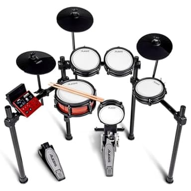 Alesis Nitro Pro Electric Drum Set with Dual-Zone Quiet Mesh Pads, 500+ Authentic BFD Sounds, Bluetooth, Drumeo, USB MIDI, Double Kick Compatible