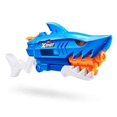 XSHOT Fast-Fill Shark Attack Water Blaster by ZURU – Rapid-Fill Water Blaster with Shark Design, 33ft Range & 750ml Tank, Outdoor Summer Toy for Kids Ages 5+