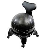CANDO Ball Chair Inflatable Ergonomic Active Seating Exercise Ball Chair with Air Pump for Home, Office, and Classroom,Black, 22"