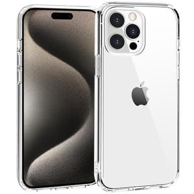 TENOC Phone Case Compatible with iPhone 15 Pro Max, Clear Case Anti-Yellowing Protective Bumper Hard Back Cover for 6.7 Inch