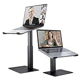 DEEDRR Laptop Stand for Desk, Ergonomic Sitting and Standing Laptop Riser for Notebook MacBook 11-17 Inches，DJ Laptop Stand Adjustable Height from 7-15 Inches Aluminum(Black)