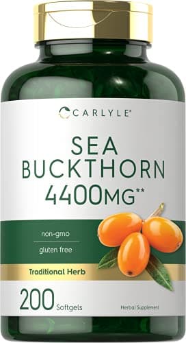 Carlyle Sea Buckthorn Oil Capsules | 200 Softgels | Non-GMO, Gluten Free | Sea Buckthorn Berry Oil Supplement