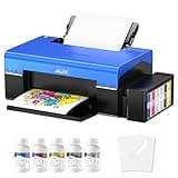 MZK A4 L805 DTF Printer T-Shirt Transfer Printer Direct to Film,Built-in White Stirring, Ink Circulatory,and Automatic Cleaning,for DIY Direct Print T-Shirts, Hoodie, Fabrics,Upgrade Software