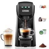 Warriors1 Single Serve Coffee Maker for Keurig K Cup, Espresso Machine for Nespresso Original, Dolce Gusto Pods, Grounds, Cappuccino & Latte Coffee Machine, 20 Bar Espresso Maker, 3 Brew Sizes