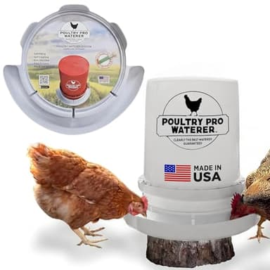 Poultry Pro Chicken Waterer - DIY Automatic Poultry Waterer 5 Gallon Bucket System for Poultry Coop, Hands Free Gravity Feeder for Chickens, Ducks, Pigeons & Small Birds - Fits All 5 Gallon Buckets