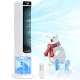 41" Evaporative Air Cooler, LifePlus Swamp Cooler With 4 Ice Packs, Remote, 100° Oscillation 3 Speed 4 Modes, Portable Quiet Cooling Fan That Blow Cold Air, Bladeless Tower Fan For Bedroom Home Office