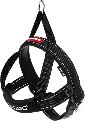 EzyDog Quick Fit Dog Harness – No Pull Harness for Training, Everyday Walking, and Easy Control - Adjustable Fit, Reflective, and Padded (Medium, Black)