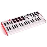 Akai Professional MPK Mini Plus - USB MIDI Keyboard Controller with 37 Mini Keys, 8 MPC Pads, Sequencer, MIDI/CV/Gate I/O and Native Instruments Sound Package, White Limited Edition