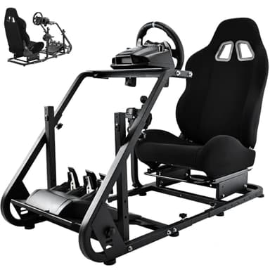 Dardoo G29 Racing Simulator Cockpit with Seat Fit for Logitech/Thrustmaster/Fanatec G25 G27 G923 T150,Steering Wheel Cockpit,Not Include Wheel, Pedal and Shifter