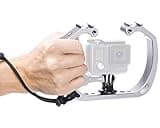Movo GB-U70 Underwater Diving Rig for GoPro Hero with Cold Shoe Mounts, Wrist Strap - Works with HERO3, HERO4, HERO5, HERO6, HERO7, HERO8, Osmo Action Cam - Perfect Scuba Gear GoPro Accessory