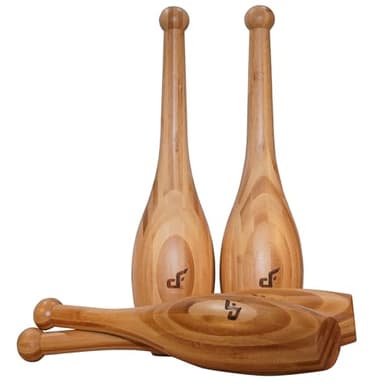 Dangerously Fit Indian Clubs - Pair of Traditional Wooden Club Bells - Shoulder & Grip Strength & Mobility Fitness Exercise Training | Home & Gym Workout (1lb)