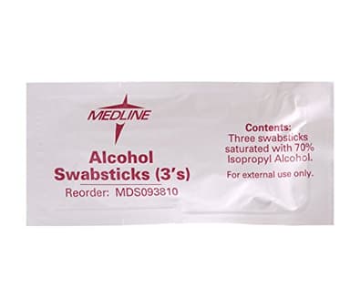 Medline Sterile Alcohol Swabsticks, 3/Pack, Ideal for Medical and Home Use, Pack of 1