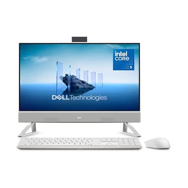 Dell 24 All-in-One Desktop ec24250-23.8-inch FHD Touch Display, Intel Core 5 Processor 120U, Intel Graphics, 16GB DDR5 RAM, 512GB SSD, Windows 11 Home, Onsite Service+6 Months Retail Migrate - White