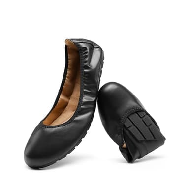 DREAM PAIRS Women’s Ballet Flats Foldable Round Toe Dressy Comfortable Slip On Dress Shoes,Size 8,Black,DWUMFA2501