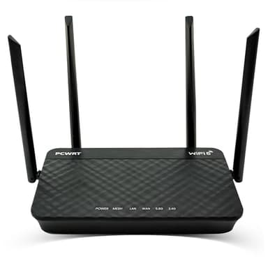 pcWRT PW-AX1800 WiFi 6 Router Long Range with VLAN Support, OpenVPN-Compatible for Services Like ExpressVPN, Dual-Band Router, VPN Client/Server, Parental Controls, Ad Blocking, Gigabit Ethernet