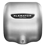 XLERATOR XL-SBVX 1.1N High Speed Commercial Hand Dryer, Brushed Stainless Steel Cover, Automatic Sensor, Surface Mount, Noise Reduction Nozzle, LEED Credits 6.2 Amps 208/277 Volts