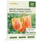 Transfer Master Double sided Matte Photo Paper 8.5X11 Inches 48LB for Inkjet Printer 30Sheets for Presentation Paper Greeting Cards Single-Sided 180GSM