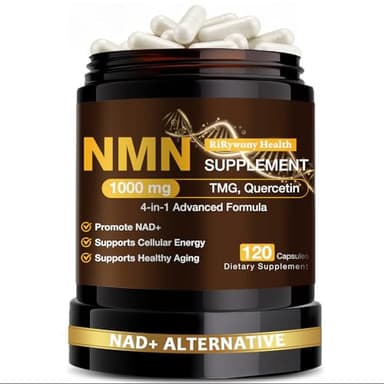 NMN Supplement 1000mg - NMN Supplement 1000mg Pure Organic, NMNH Alternative, Resveratrol Supplement, NAD+ Supplement, TMG & Quercetin for Cellular Support 120 Capsules