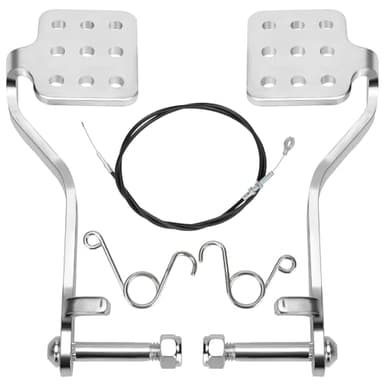 GREHUA Go Kart Pedals with Throttle Cable 71'' for 212cc 196cc 6.5hp Road Rocket Manco Kandi Carter Azusa Racing Go Kart Vintage Racing Drift Trike Heavy Duty Pedal Go Kart Parts - Silver