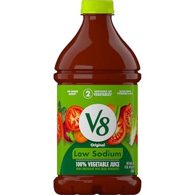 V8 Low Sodium Original 100% Vegetable Juice, 46 fl oz Bottle