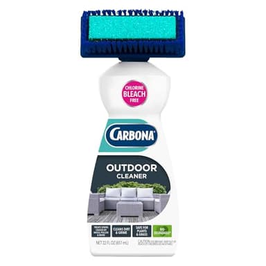 Carbona Oxy Powered Outdoor Cleaner with Built-In Brush (22 Fl Oz), Spot Cleaner for Outdoor Furniture, Rugs & Decks, 2-in-1 Sponge & Bristle Brush