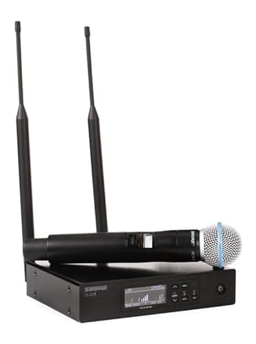 Shure QLXD24/B58 Wireless Microphone System, Durable H50 Band (534-598MHz) - Includes QLXD2/BETA58A Handheld Mic & QLXD4 Receiver