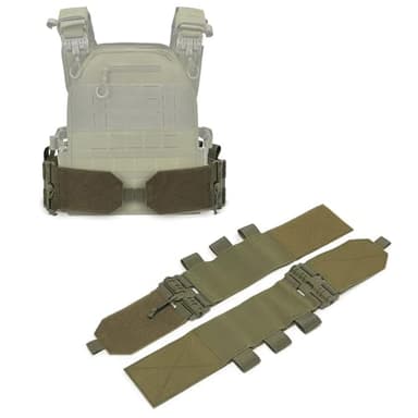 GAZJYUSP Pair of Elastic Tactical Vest Cummerbund Quick Release Mounting Strap for Vest JPC/CPC/LBT/LBX/FCPC with Magazine Pouches (Army Green)