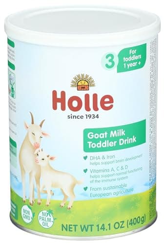 Holle Goat Milk Toddler Drink, Stage 3, 14.1 oz Powder, 12+ Months, European Whole Goat Milk, Non-GMO, No Palm Oil, DHA, Iron & Zinc, Clean Label Project Purity Award, Toddler Nutrition Drink