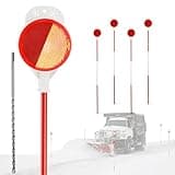 Driveway Markers Reflectors Double-Sided, 4 PCS Snow Markers with Easy Install Drill Bit, 48" Reflective Stakes for Snow Plow Driveway Entrance, Safety Reflectors on Metal Poles All-Weather Visibility