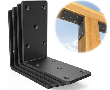 5x5“ Heavy Duty Shelf Brackets，L Brackets for Shelves Fence Pergola Brackets Angle Bracket for Post Wood，90 Degree Corner Bracket，Corner Brace for Floating Shelf Countertop Support Brackets ﻿