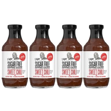 G Hughes Sugar Free, Sweet Chili Sauce - Gluten Free Dipping Sauces, Sugar Free Sauce, Hot Sauce, Low Carb Red Chili Sauce, Spicy Chili Sauce - 18 oz (4 Pack)