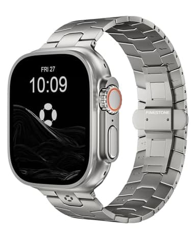 FiNESTONE AGIS02 Titanium Band for Apple Watch Ultra 3/2/1 Band 49mm & Series 11/10 46mm, Premium Adjustable Ultra Watch Band for Men with Butterfly Clasp, Durable and Lightweight iWatch Strap,Natural