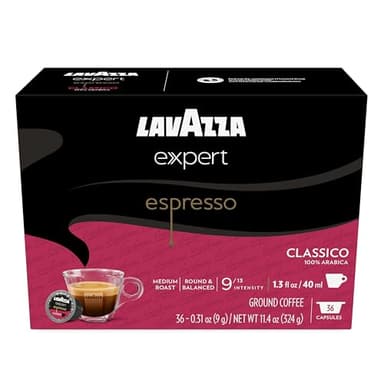 Lavazza Expert Espresso Classico Capsules, Medium Roast, 100% Arabica, Compatible with Own Classy Machines (36 Capsules)