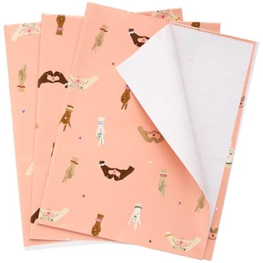 The Gift Wrap Company 58-191804 Style Queen Love Flat Gift Wrapping Paper Sheet Set, 30" x 23", Multicolor, 3 Pieces