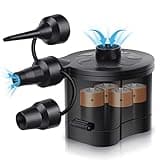 Electric Air Pump for Inflatables, Air Mattress Pump Battery Powered for Inflatable Couch, Pool Floats, Blow up Pool Raft Bed Boat,Toy Quick-Fill Inflator Deflator with 3 Nozzles