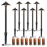 Malibu 10W Pro Style Low Voltage Landscape Pathway Lights Kit 8Pack, 2700K Warm White, Decorative Yard & Garden Lighting 8308-9103-08