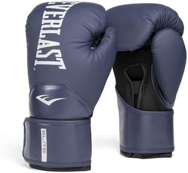 Everlast Elite 2 Boxing Gloves | Pro Training & Heavy Bag Gloves | Men & Women | Ventilated Palm | Multi-Layer Protection | Navy, 14 oz