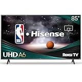 Hisense 85-Inch Class A6 Series 4K UHD Smart Roku TV (85A6NR, 2024 Model) - Dolby Vision HDR, DTS Studio Sound, Game Mode Plus, Alexa Compatibility, Black