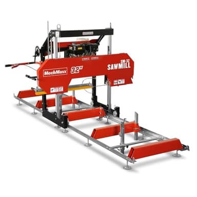 MechMaxx 32" Portable Sawmill, ZONSEN 459cc 15HP E-Start Gasoline Engine, 26.5" Board Width, 13' Track Length, Model SM-32